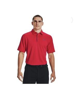 Under Armour Men's Tech Red Polo XXL Golf Shirt